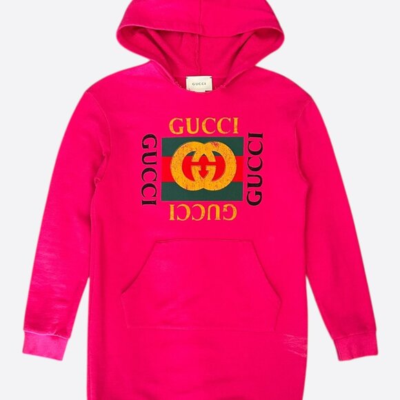 Gucci Pink Bootleg Logo Kids Hoodie - Picture 1 of 7